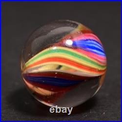 Naked Capped Ribbon Core Early German Handmade Antique Marble Rare 17.9mm 11/16