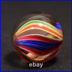 Naked Capped Ribbon Core Early German Handmade Antique Marble Rare 17.9mm 11/16
