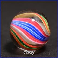 Naked Capped Ribbon Core Early German Handmade Antique Marble Rare 17.9mm 11/16