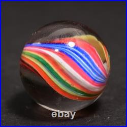 Naked Capped Ribbon Core Early German Handmade Antique Marble Rare 17.9mm 11/16