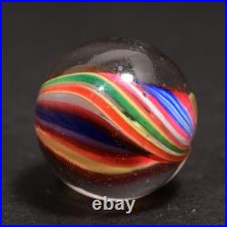 Naked Capped Ribbon Core Early German Handmade Antique Marble Rare 17.9mm 11/16