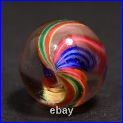 Naked Capped Ribbon Core Early German Handmade Antique Marble Rare 17.9mm 11/16