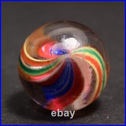 Naked Capped Ribbon Core Early German Handmade Antique Marble Rare 17.9mm 11/16