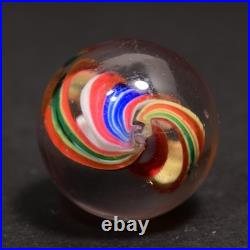 Naked Capped Ribbon Core Early German Handmade Antique Marble Rare 17.9mm 11/16
