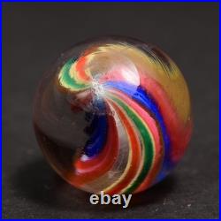 Naked Capped Ribbon Core Early German Handmade Antique Marble Rare 17.9mm 11/16