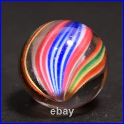 Naked Capped Ribbon Core Early German Handmade Antique Marble Rare 17.9mm 11/16