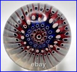 OLD ENGLISH PAPERWEIGHT Four Row Concentric Millefiori ANTIQUE 1850 RARE