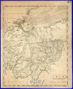 Ohio 1805 Arrowsmith Lewis Carey rare early state map Army Lands VA grant