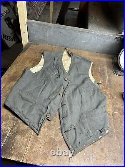 Old Antique Early Rare RR Railroad Conductor Workwear Gray Vest Mens Uniform USA Old Antique Early Rare RR Railroad Conductor Workwear Gray Vest Mens Uniform USA