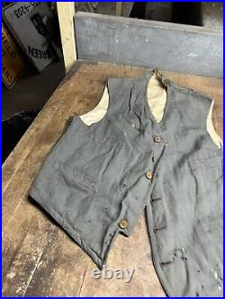 Old Antique Early Rare RR Railroad Conductor Workwear Gray Vest Mens Uniform USA Old Antique Early Rare RR Railroad Conductor Workwear Gray Vest Mens Uniform USA