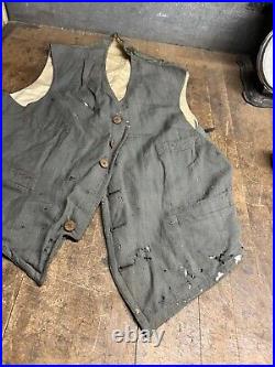 Old Antique Early Rare RR Railroad Conductor Workwear Gray Vest Mens Uniform USA Old Antique Early Rare RR Railroad Conductor Workwear Gray Vest Mens Uniform USA