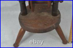Old period spinning wheel spool holder tripod base hand made early 19th c rare