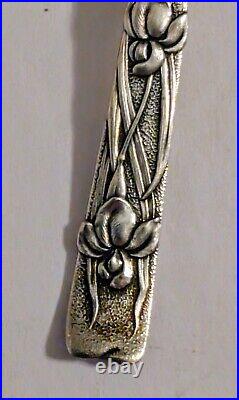 One RARE ANTIQUE TIFFANY & CO. STERLING SILVER VINE IRIS DEMITASSE SPOON