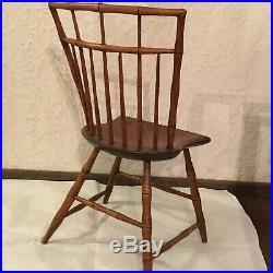 Original Antique Early 1800s Windsor Chair-Rare Form- Beautiful Tiger Maple