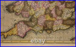 Original Antique Engraved Early Rare Map Anglia Regnum England 1595 Mercator