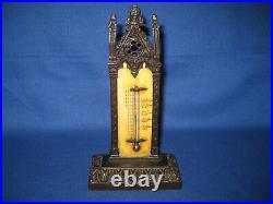 Original Rare Antique Early Victorian Gothic Cast Thermometer
