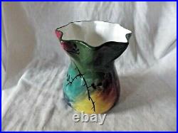 Original Rare Wemyss Ware Vase / Bowl c 1920s Jazzy / Moorland Pattern