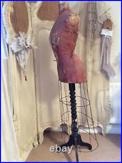 PRIMITIVE French Wasp MannequinDivine Wire BustleRARE Ancienne Dress Form 1800