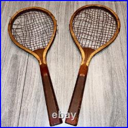 Pair Of Antique Early 20th Century Salesman Sample Tennis Racquets 15 Long RARE Pair Of Antique Early 20th Century Salesman Sample Tennis Racquets 15 Long RARE