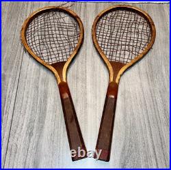 Pair Of Antique Early 20th Century Salesman Sample Tennis Racquets 15 Long RARE Pair Of Antique Early 20th Century Salesman Sample Tennis Racquets 15 Long RARE