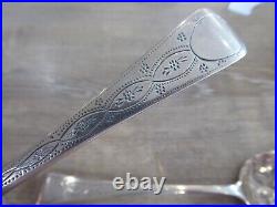 Pair Rare Early Georgian Large Antique Solid Sterling Silver Berry Spoon C1805