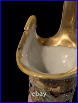 Pair of Jug Ewers Noritake Antique Early Komura Spider Mark Rare England 1902