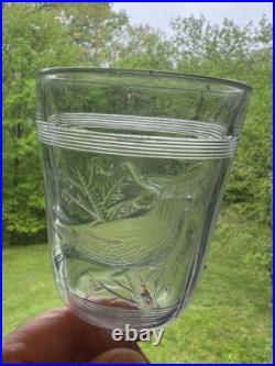 Pair of Rare Antique Early American Pattern flint Glass (EAPG) Goblets Cardinal