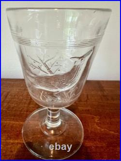 Pair of Rare Antique Early American Pattern flint Glass (EAPG) Goblets Cardinal