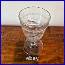 Pair of Rare Antique Early American Pattern flint Glass (EAPG) Goblets Cardinal