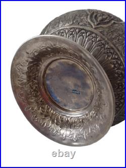 Persian Vase With Lid Silver Plate 35cm Antique Rare