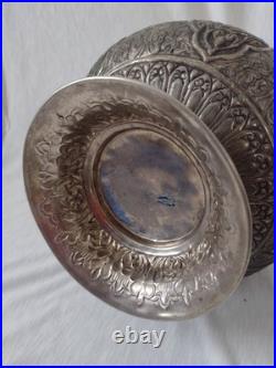 Persian Vase With Lid Silver Plate 35cm Antique Rare