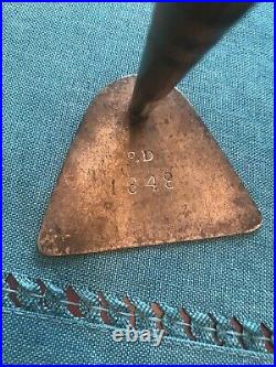 Peter Derr SIGNED/Dated Early PA Wrought Brass/Iron Dough Scraper-RARE