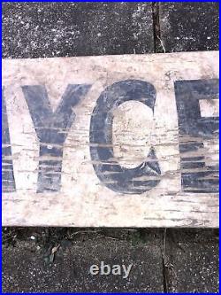 Plymouth Jaycees Michigan Early 1900s Wooden Promotional Sign RARE Barn Find