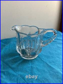 Prewar Pressed Glass Milk Pitcher Meiji Taisho Early Showa Rare Antique