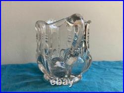 Prewar Pressed Glass Milk Pitcher Meiji Taisho Early Showa Rare Antique