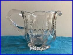 Prewar Pressed Glass Milk Pitcher Meiji Taisho Early Showa Rare Antique