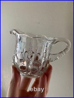 Prewar Pressed Glass Milk Pitcher Meiji Taisho Early Showa Rare Antique