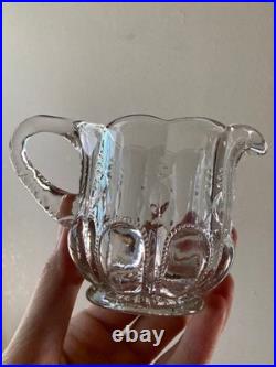 Prewar Pressed Glass Milk Pitcher Meiji Taisho Early Showa Rare Antique