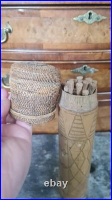 Quiver & Blow Darts Bamboo Early 19th Century Malaysia / South East Asia Rare