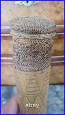Quiver & Blow Darts Bamboo Early 19th Century Malaysia / South East Asia Rare