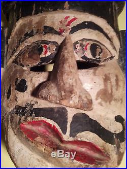 RARELarge Antique/Early-Centurty Hindu Rajbansi Tribe Raja Or Village Hero Mask