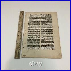 RARE 1497 Incunable Early Leaf Portraits Of Popes Manuscript Codex Paper