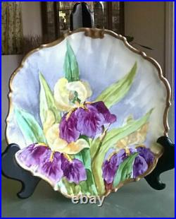 RARE 1890s early 1900s Antique Limoges France Flambeau HandPainted Engre Plate