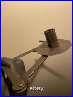RARE 18th Century Wrought Iron CANDLE ARM SPIKE, Early 1700 Extending Arm Spike RARE 18th Century Wrought Iron CANDLE ARM SPIKE, Early 1700 Extending Arm Spike