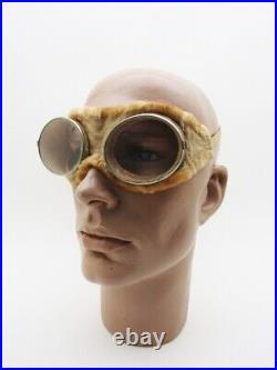 RARE 1910's Early Flying Motoring Face Mask Goggles Aviator Antique Old Vintage