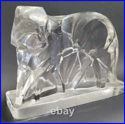 RARE 1925 Georges Chevalier Baccarat Crystal Art Deco Tiger Figurine Sculpture