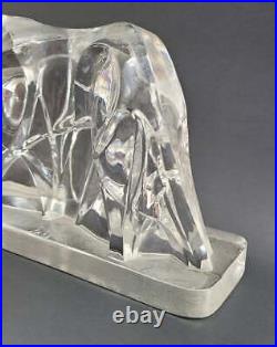RARE 1925 Georges Chevalier Baccarat Crystal Art Deco Tiger Figurine Sculpture
