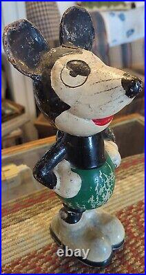 RARE! 1929 Antique Mickey Mouse Composition 12 Figure Doll EARLY RAT FACE