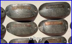 RARE 29 Antique Metal/Copper Pharmacy Apothecary Cabinet Drawer Pulls Knobs