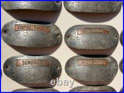 RARE 29 Antique Metal/Copper Pharmacy Apothecary Cabinet Drawer Pulls Knobs